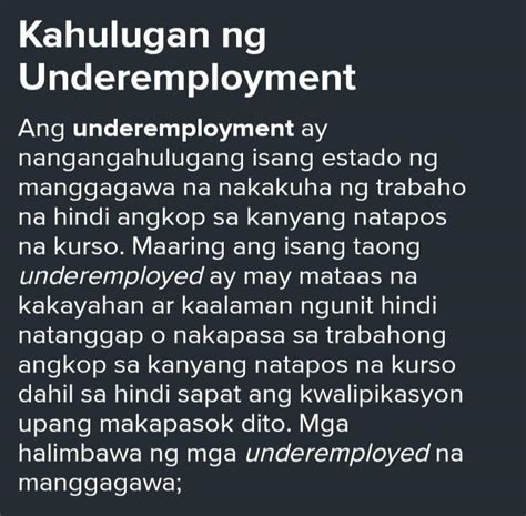 Ano ang ibig sabihin ng unemployment